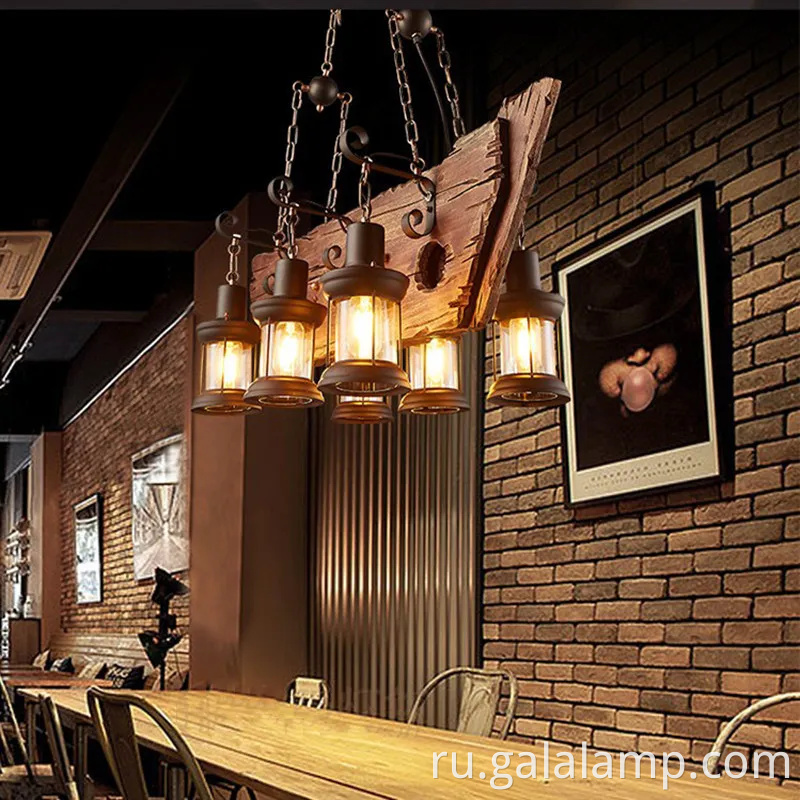 Винтажный промышленное деревянное подвесное освещение для бара и кафе